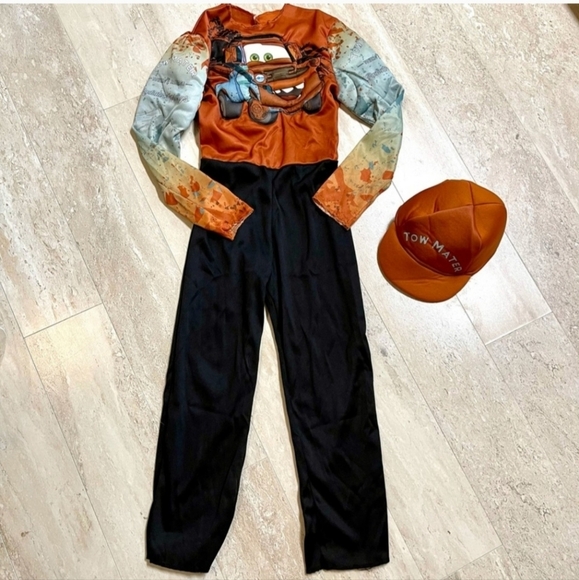 NWT Disney Pixar Cars Tow Mater Halloween Costume Cosplay XS 3T-4T Muscle Arms - Picture 9 of 16
